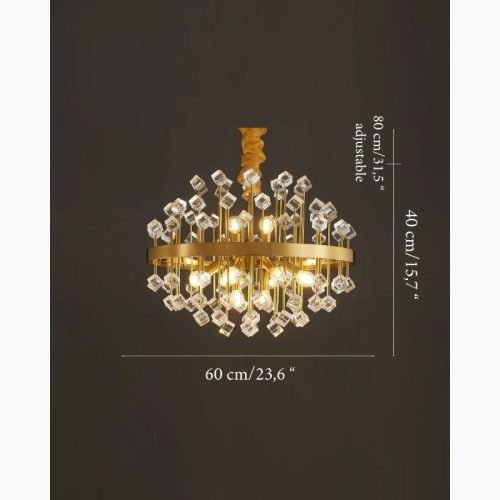 MIRODEMI Colorful Modern Crystal Gold Living Room Chandelier Light Scheme