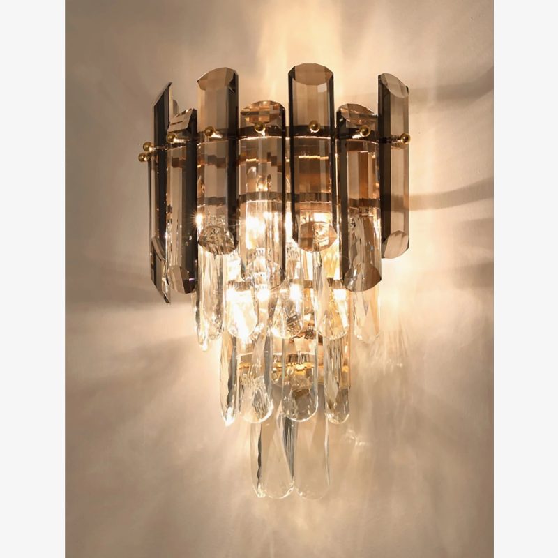 MIRODEMI® Córdoba | Smokey gray crystal wall lamp | wall sconces | wall light