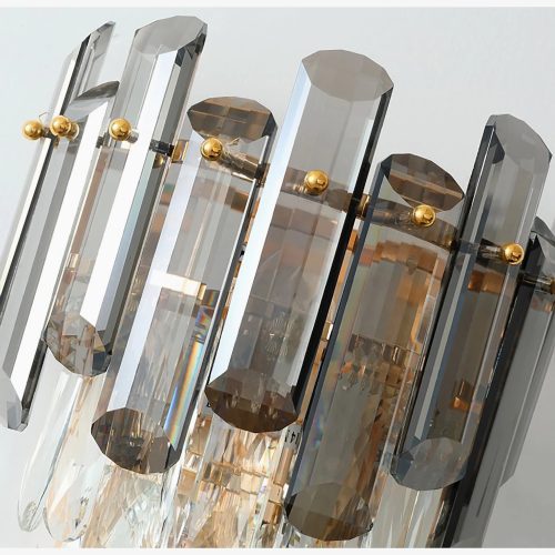 MIRODEMI Cordoba Smokey Gray Crystal Wall Lamp For House