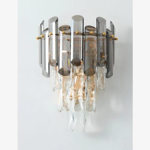 MIRODEMI® Córdoba | Smokey gray crystal wall lamp | wall sconces | wall light