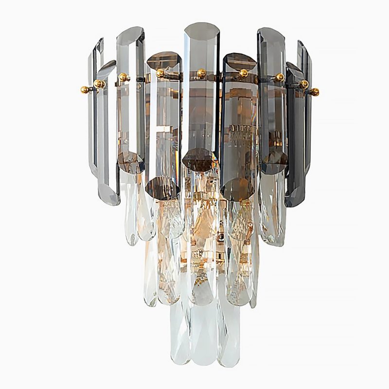 MIRODEMI Cordoba Smokey Gray Crystal Wall Sconce