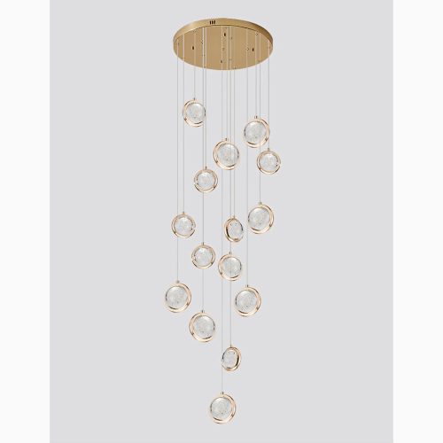 MIRODEMI Corniglia Designer LED Crystal Ball Staircase Chandelier