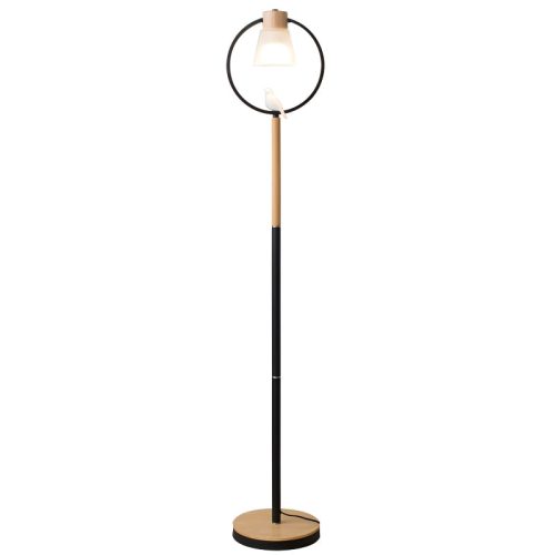 MIRODEMI Corseaux Creative Bell Shaped LED Wooden Floor Lamp for Living room