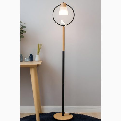 MIRODEMI Corseaux Creative Bell Shaped LED Wooden Floor Lamp for Living room Bedroom Hall