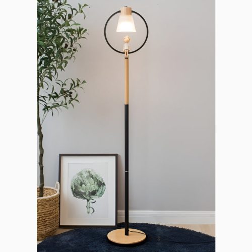 MIRODEMI Corseaux Creative Bell Shaped LED Wooden Floor Lamp for Living room Bedroom Home