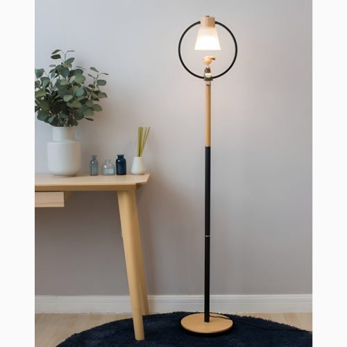 MIRODEMI Corseaux Creative Bell Shaped LED Wooden Floor Lamp for Living room Bedroom Home Hall