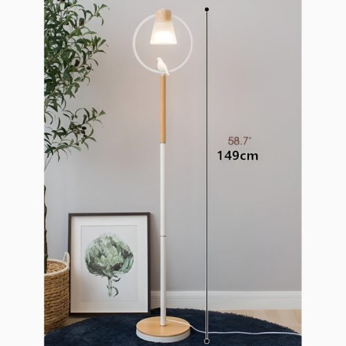 MIRODEMI Corseaux Creative Bell Shaped LED Wooden Floor Lamp for Living room Bedroom Home Hall Details