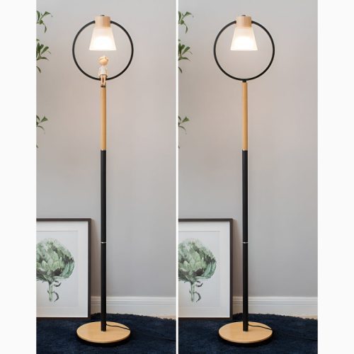 MIRODEMI Corseaux Creative Bell Shaped LED Wooden Floor Lamp for Living room Hall