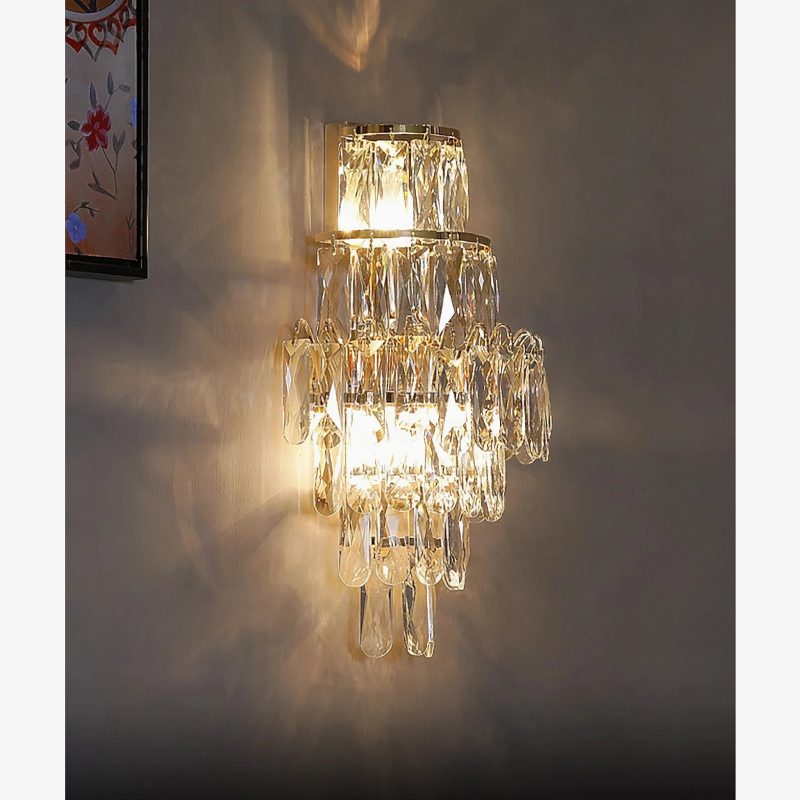 MIRODEMI Coslada Gold Chrome Crystal Wall Lamp