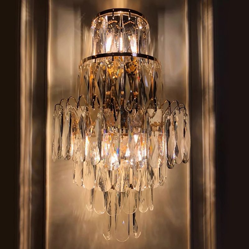 MIRODEMI Coslada Gold Chrome Crystal Wall Sconce