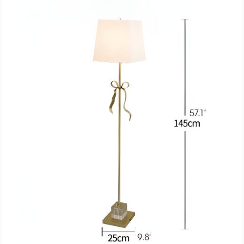 MIRODEMI Crans Montana Retro LED Copper Floor Light With a Princess Bow for Living Room Home Scheme