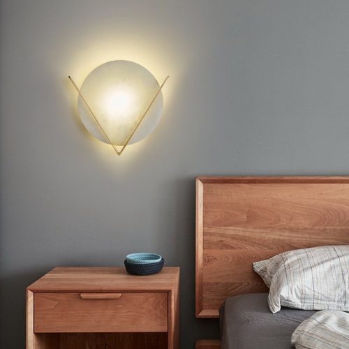 MIRODEMI Creative Wall Lamp in Retro Minimalistic Style Gold Marble Living Room Bedroom Hall