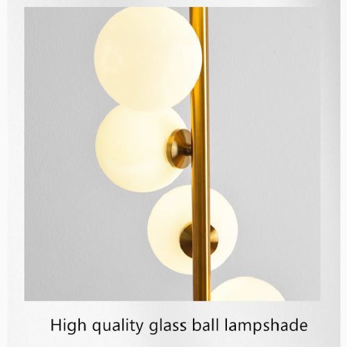 MIRODEMI Cressier Creative Spiral Floor Lamp with Glass Balls Lampshade for Bedroom Home