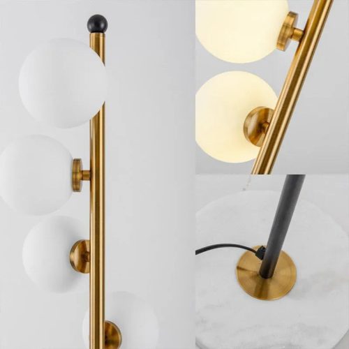 MIRODEMI Cressier Creative Spiral Floor Lamp with Glass Balls Lampshade for Home