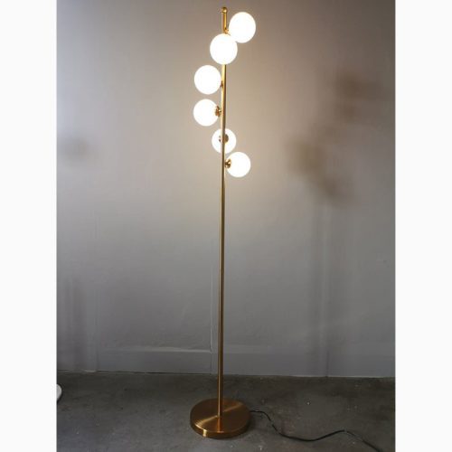 MIRODEMI Cressier Creative Spiral Floor Lamp with Glass Balls Lampshade for Living Room