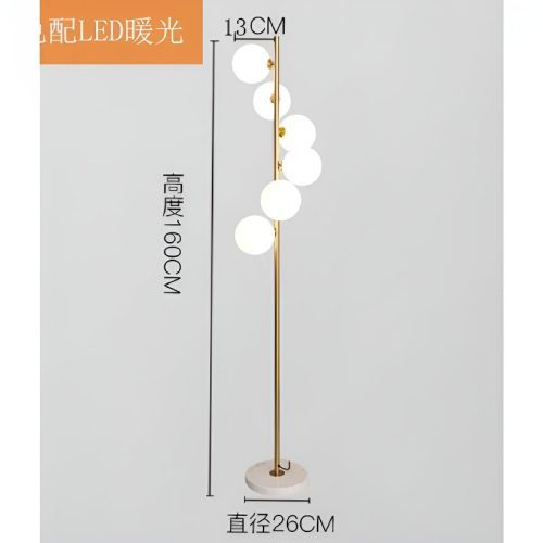 MIRODEMI Cressier Creative Spiral Floor Lamp with Glass Balls Lampshade for Living Room Bedroom Details