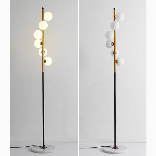 MIRODEMI Cressier Creative Spiral Floor Lamp with Glass Balls Lampshade for Room