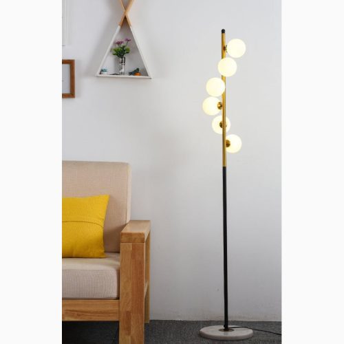 MIRODEMI Cressier Creative Spiral Floor Lamp with Glass Balls Lampshade for Room Bedroom Home