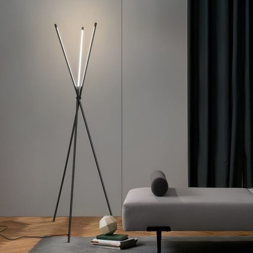 MIRODEMI Cully Post Modern Black LED Minimalistic Floor Lamp for Living Room Bedroom Home