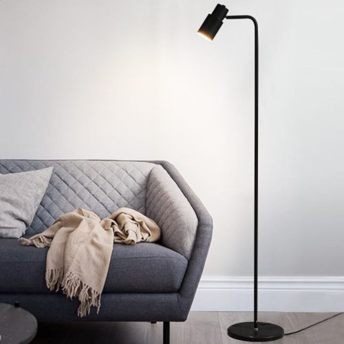 MIRODEMI Dallenwil Minimalistic Gold Floor Lamp with Marble Base for Room Bedroom Home Hall