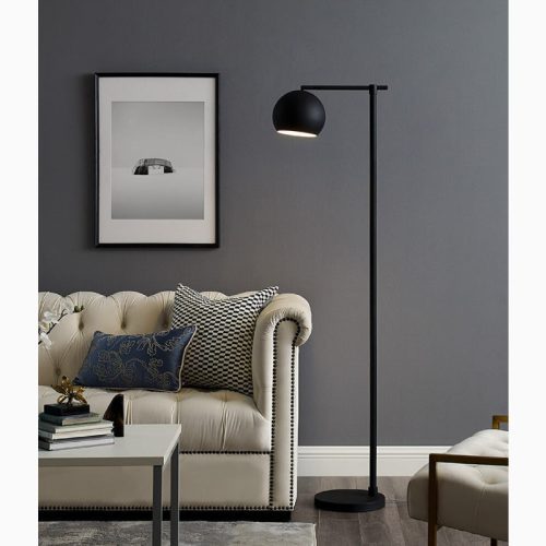 MIRODEMI Davos Black Gold Minimalistic Reading Floor Lamp for Living Room Bedroom Hall