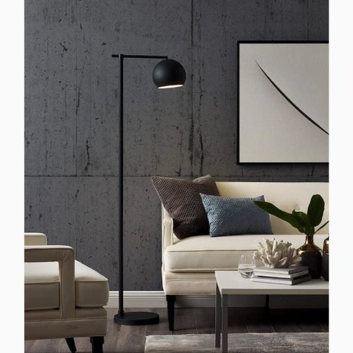 MIRODEMI Davos Black Gold Minimalistic Reading Floor Lamp for Living Room Bedroom Home Hall