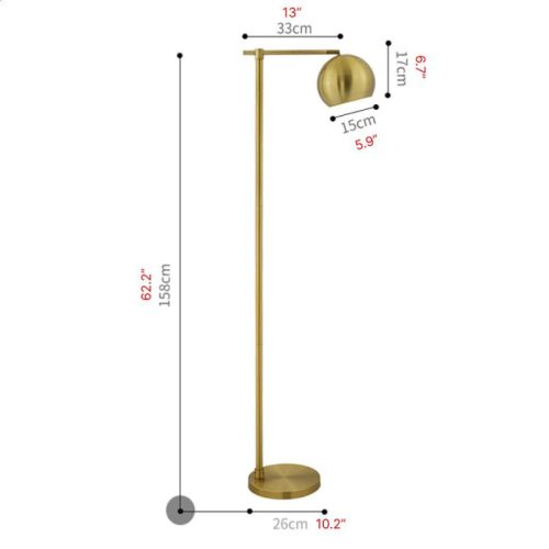 MIRODEMI Davos Black Gold Minimalistic Reading Floor Lamp for Living Room Bedroom Home Scheme