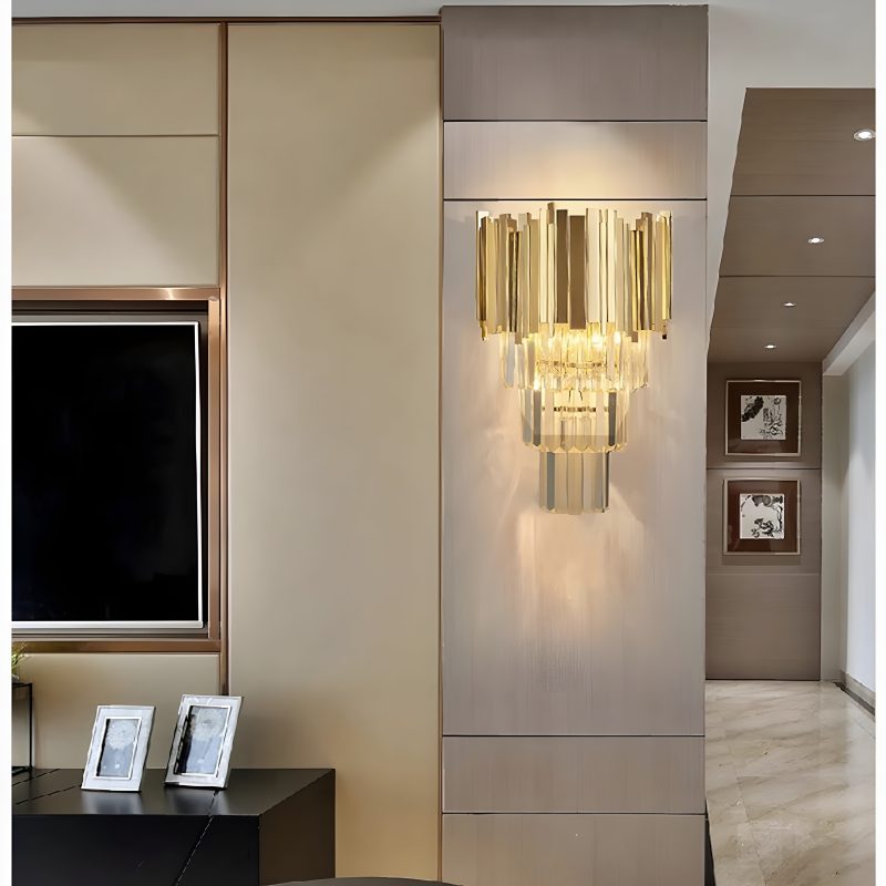 MIRODEMI Denia | Luxury crystal wall light | wall sconce | golden wall lamp