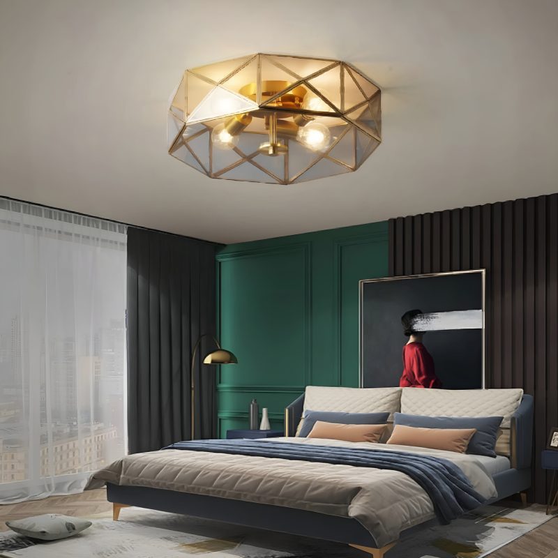 MIRODEMI® Dietikon | gold Modern LED Copper Ceiling Lamp