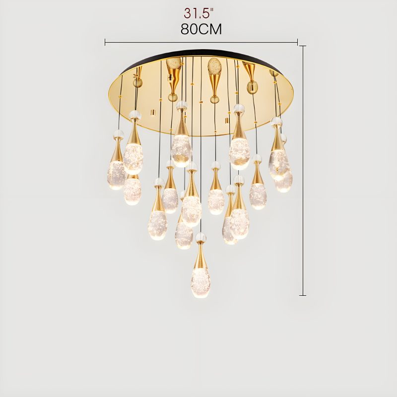 MIRODEMI Dolceacqua Modern Crystal Jellyfish Style Ceiling Lamp for Modern Living Room