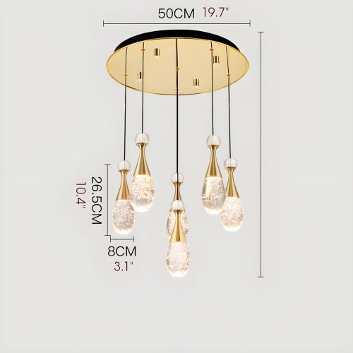 MIRODEMI Dolceacqua Modern Crystal Jellyfish Style Ceiling Lamp for Pretty House