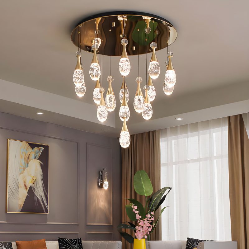 MIRODEMI Dolceacqua Stunning Modern Crystal Jellyfish Style Ceiling Light for Living Room, Bedroom