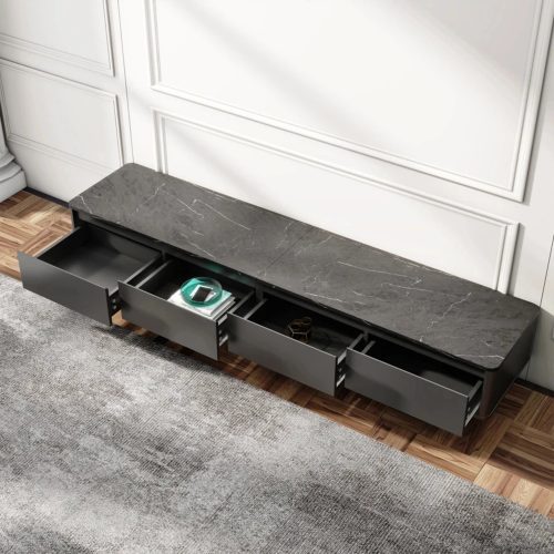 MIRODEMI Dordogne Modern Black TV Stand