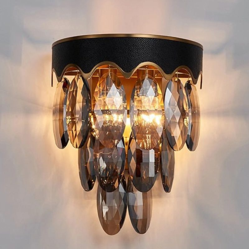 MIRODEMI Ebro Black crystal Wall Lighting Sophisticated