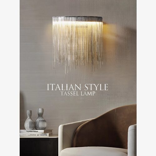 MIRODEMI Eibar Gold Chrome Modern Led Chain Wall Lamp