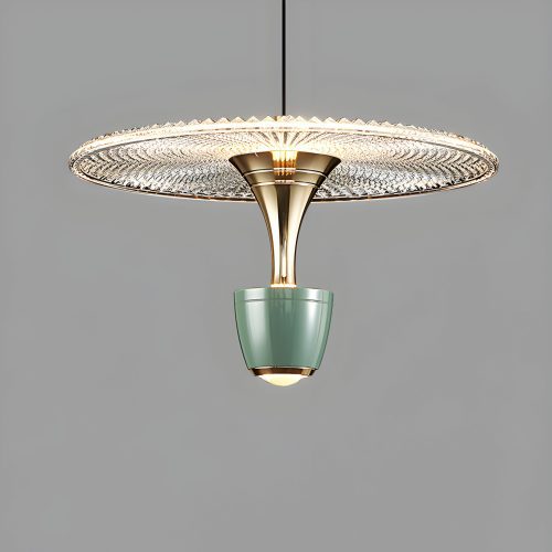 MIRODEMI Engelberg Chandelier in the Shape of Art Green Umbrella