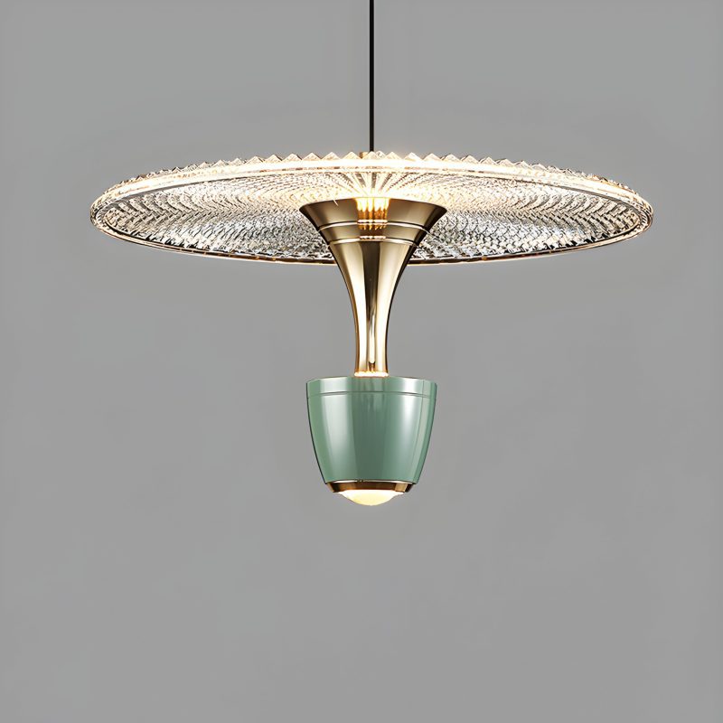 MIRODEMI Engelberg Chandelier in the Shape of Art Green Umbrella