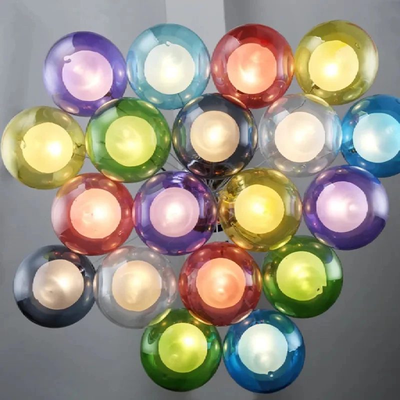 MIRODEMI Fluelen Colourful Multicolor Glass Ball Chandelier