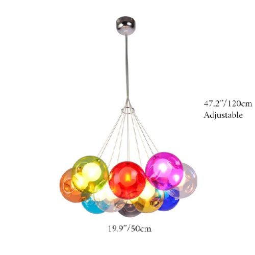 MIRODEMI Fluelen Colourful Rainbow Glass Ball Size3 Chandelier