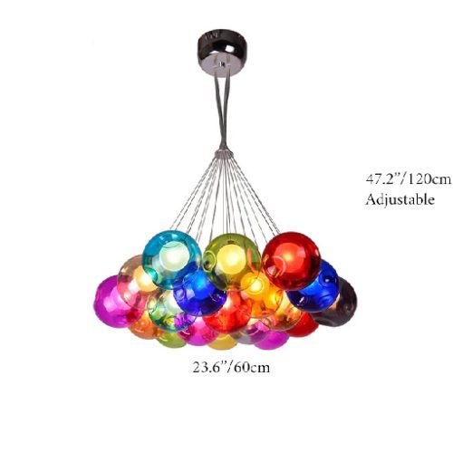 MIRODEMI Fluelen Colourful Rainbow Glass Ball Size5 Chandelier