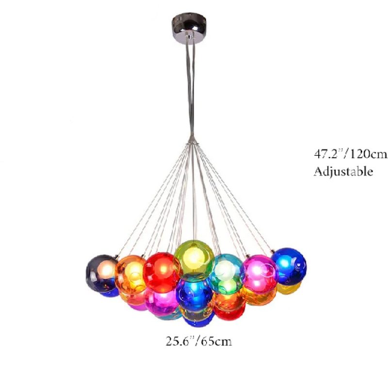 MIRODEMI Fluelen Colourful Rainbow Glass Ball Size6 Chandelier