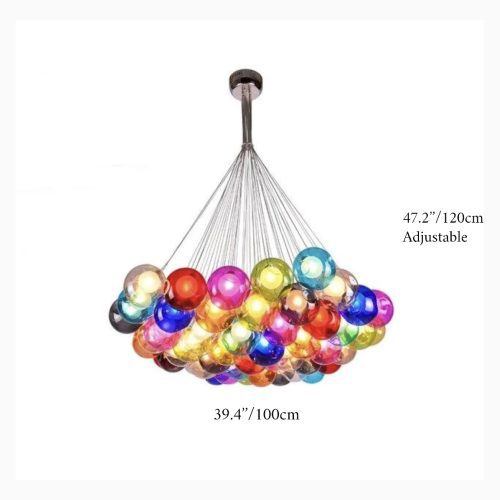 MIRODEMI Fluelen Colourful Rainbow Glass Ball Size8 Chandelier