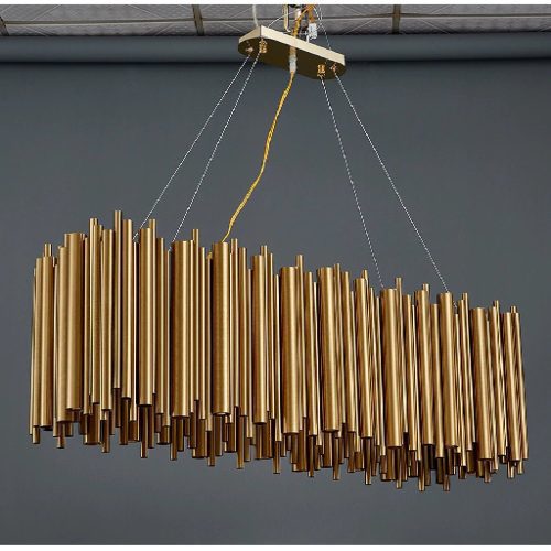 MIRODEMI Fontan Trendy Rectangle Gold Stainless Chandelier