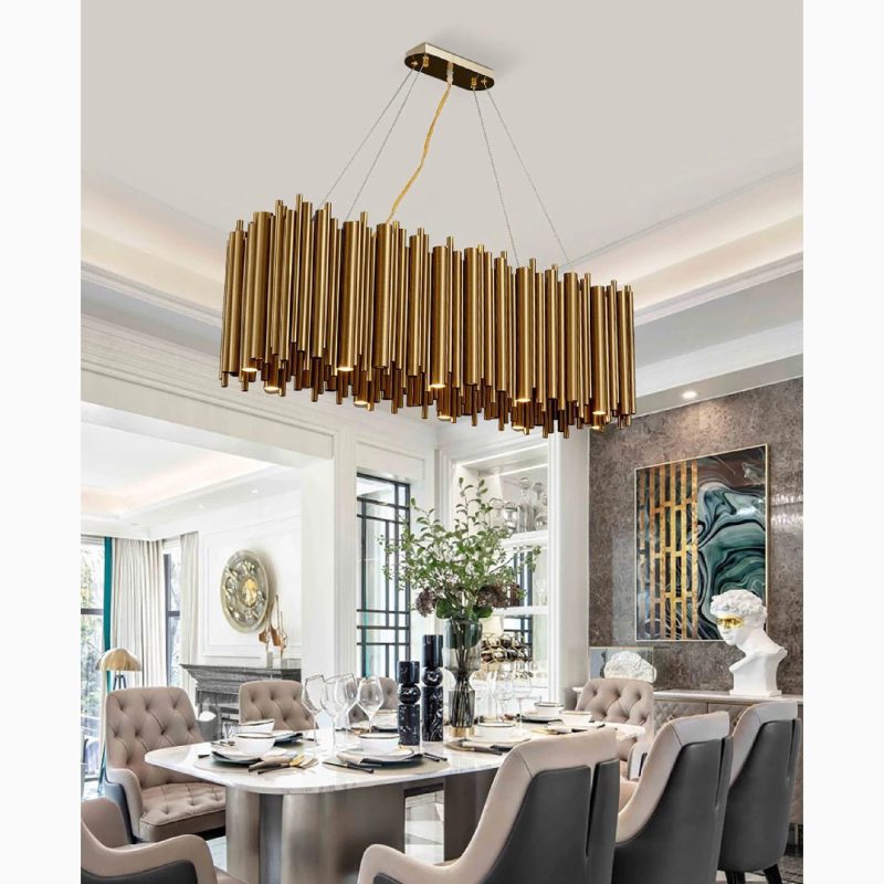 MIRODEMI Fontan Trendy Rectangle Stainless Steel Chandelier