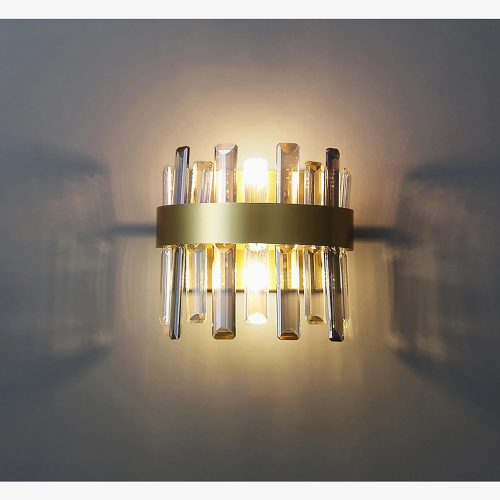 MIRODEMI Gandia Brushed Gold Design Wall Sconce