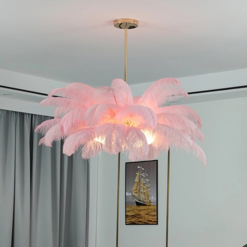 MIRODEMI® Gembloux | Pink Round Chandelier