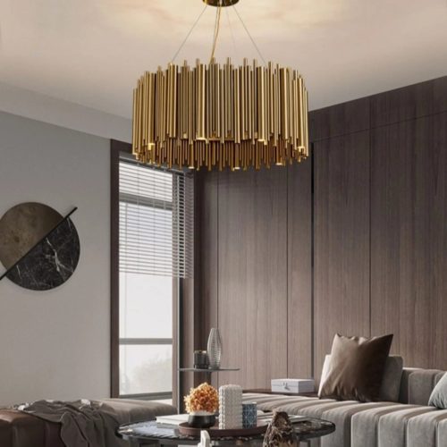 MIRODEMI® Genappe | Luxury Gold Stainless Steel Chandelier