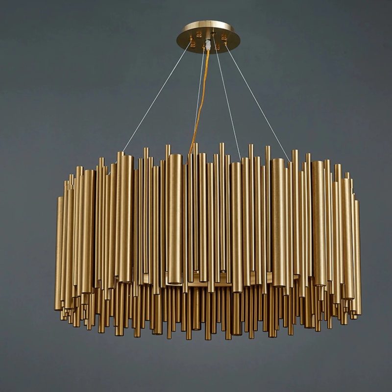 MIRODEMI® Genappe | Luxury Drum Gold Stainless Steel Lighting