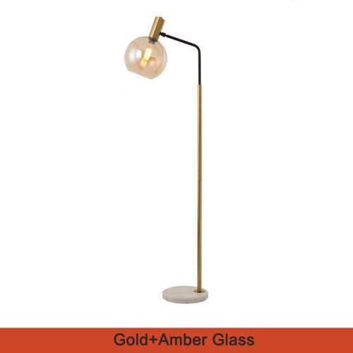 MIRODEMI® Geneva | Stylish Gold Glass Luxury Floor Lamp for Living Room, Bedroom, Home, Hall