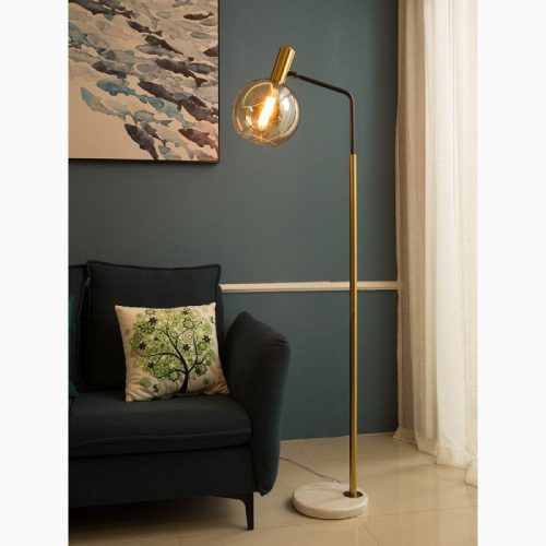 MIRODEMI Geneva Stylish Gold Glass Luxury Floor Lamp for Living Room Bedroom